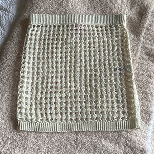 Solid & Striped Crochet Swim Cover Up Skirt